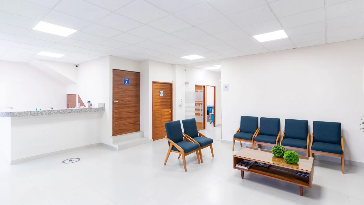 A clean, modern hospital waiting area